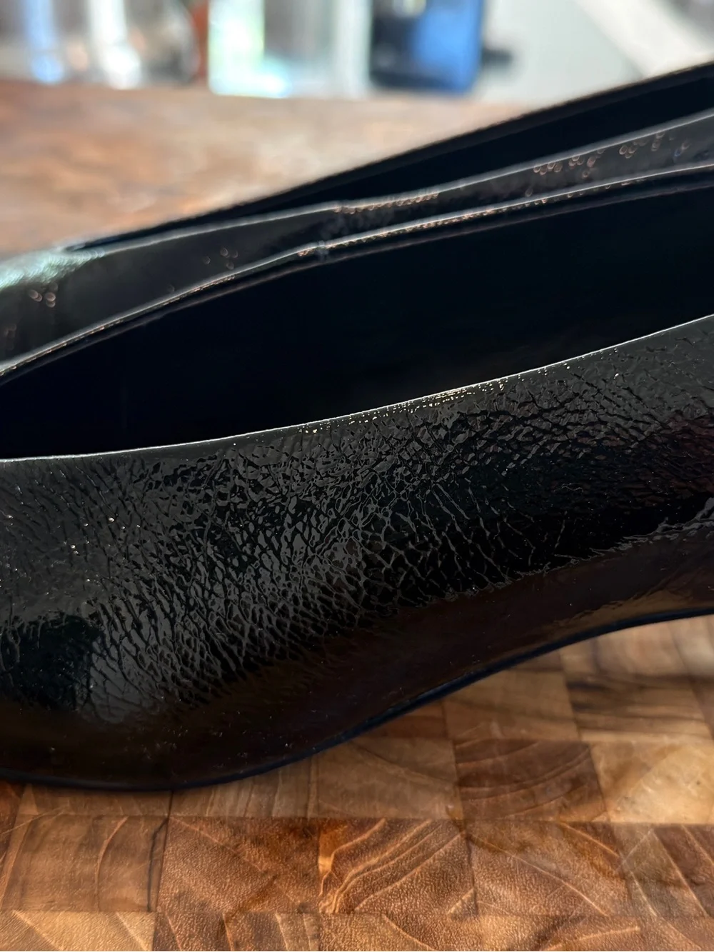 Marc Fisher LTD Cecile Pointed Toe Kitten Heel Pumps in Shiny Black Leather